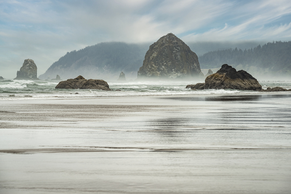 Haystack Rock Canyon Beach by Louis Ruth Photography