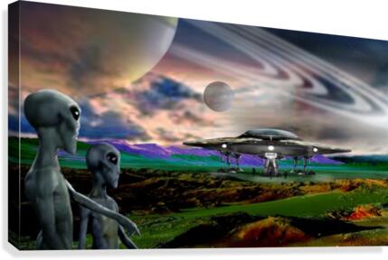 Explorers from Earth Canvas Print