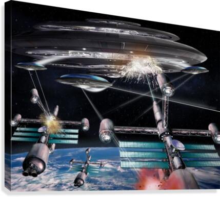 UFO Attack Canvas Print