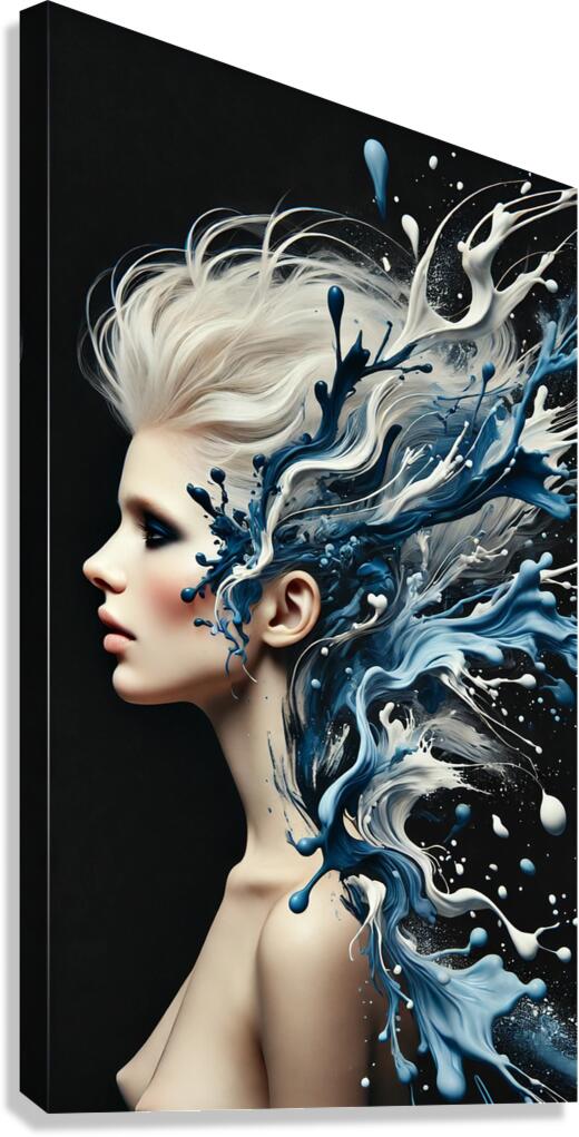 Blue Fluidity Canvas Print