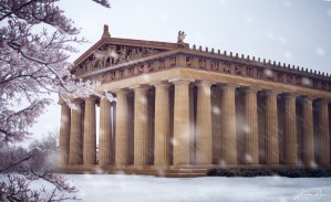 Parthenon in Nashville during winter