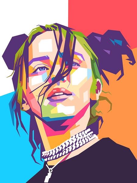 Billie Eilish wpap art style Print