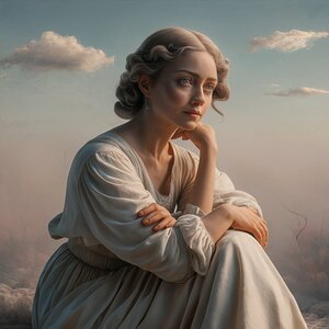 Woman in deep contemplation 