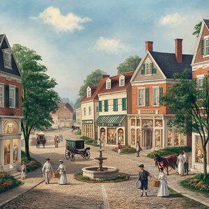 The main street is lined with charm