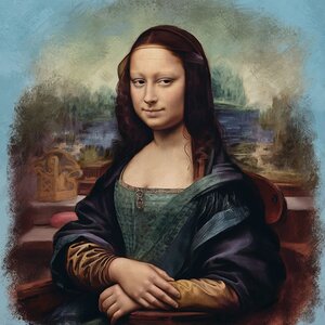 A famous painting of Mona Lisa 