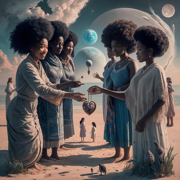 Black Scientistes in an anciens style  Print