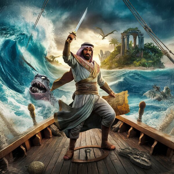 Adventures of a famous Arab sailor named Sinbad  Print