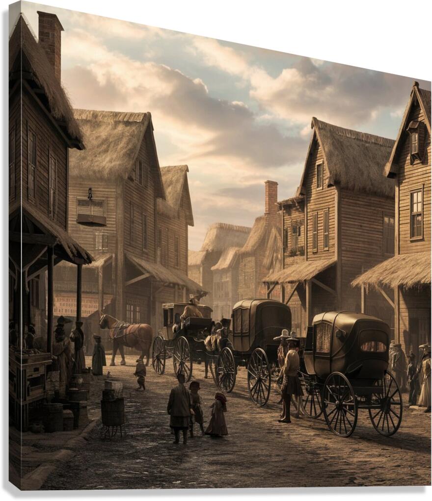 A busting 1800s town Canvas Print