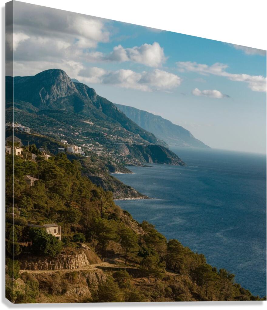  beautiful view overlooking the sea and the mountain Canvas Print