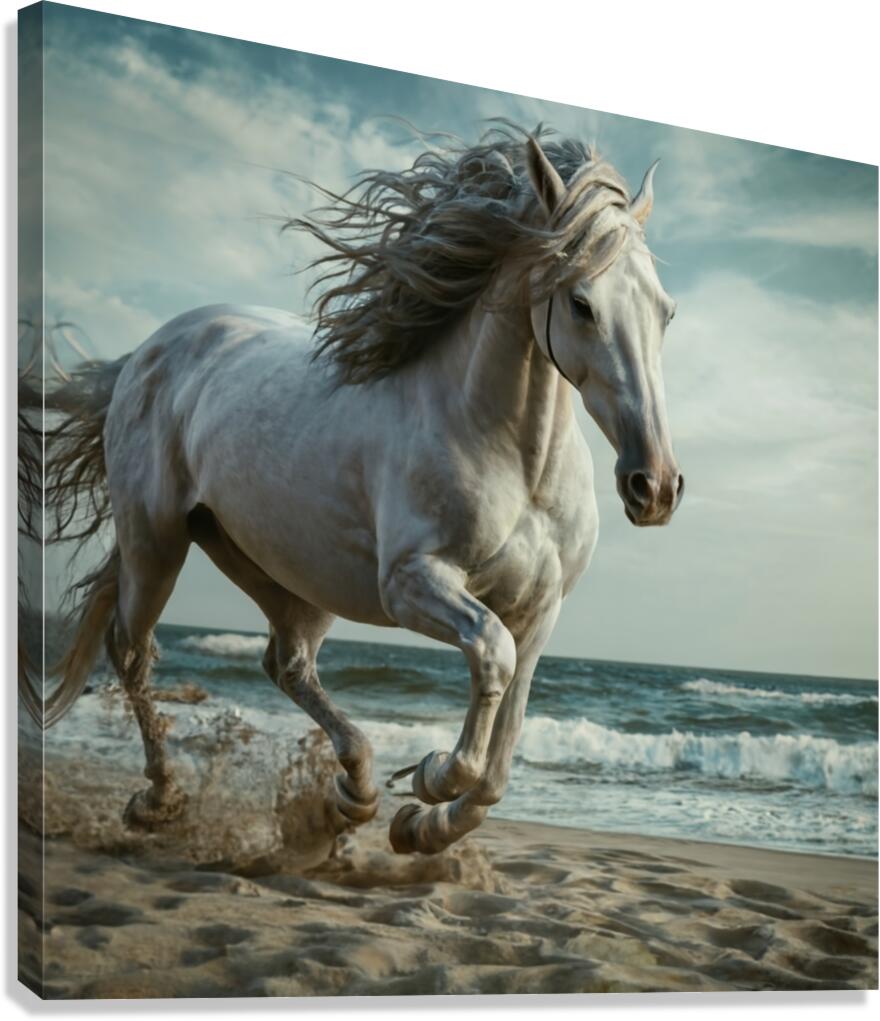 White horse  Canvas Print
