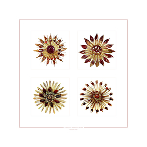 Starburst 2x2   Burgundy Amber and Gold 6