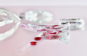 Glass shard with blood