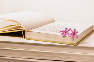 Opened book and flowers