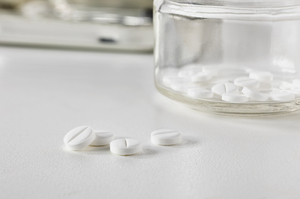 White medicine pills studio shot