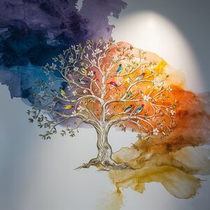 the wall panel features an intricate nature inspi