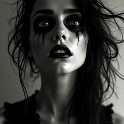 Gothic Elegance: Dark Beauty in Monochrome – Hauntingly Beautiful Portrait Art