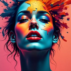 Neon Pulse: Explosive Portrait of Feminine Power & Color