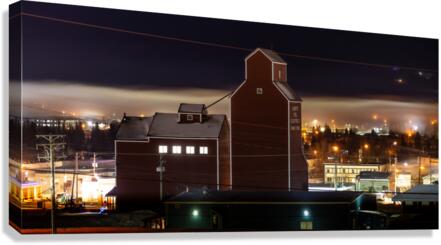 Grain Elevator at Night Canvas Print