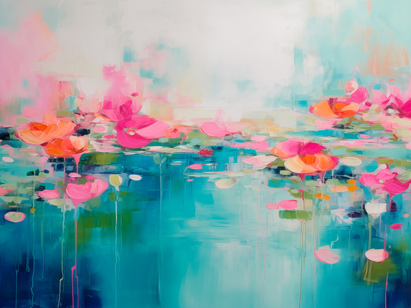 AURORA 001  40x30 AURORA acrylic paintind texture Print