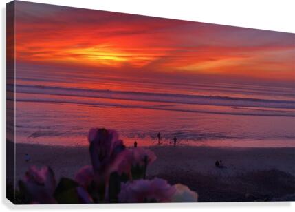 Moonlight Beach Sunset Canvas Print