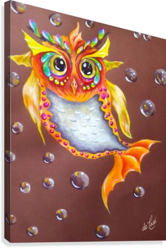 Fish surrounded by bubbles Canvas Print
