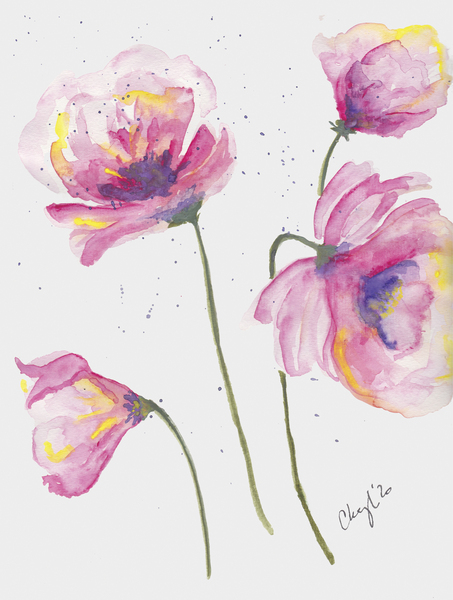 Pink Flower Burst Print