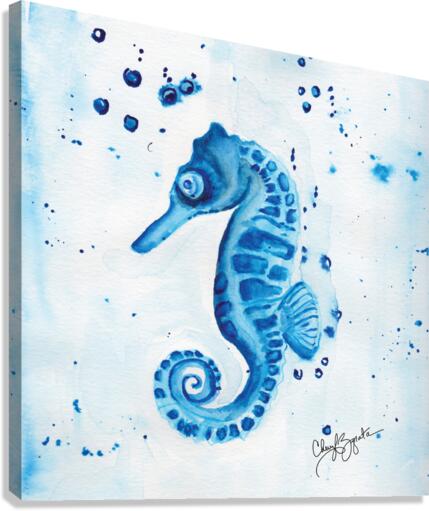 Blue Seahorse Canvas Print