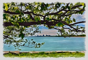 Chicago through the Trees 1 by Tropical Freeze