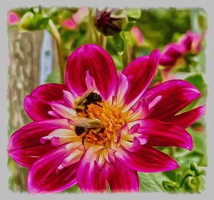 Bees in a Flower 1 by Tropical Freeze