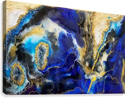 Blue Map Canvas Print