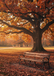 Autumn Park Bench