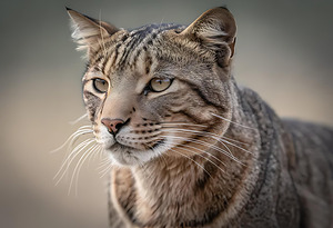 Golden Light Cat Portrait – Detailed Nature Photography
