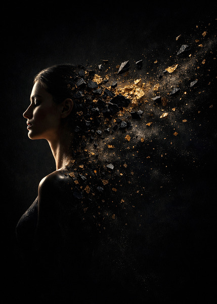 Womans Profile with Shattering Effect by Lydia Design