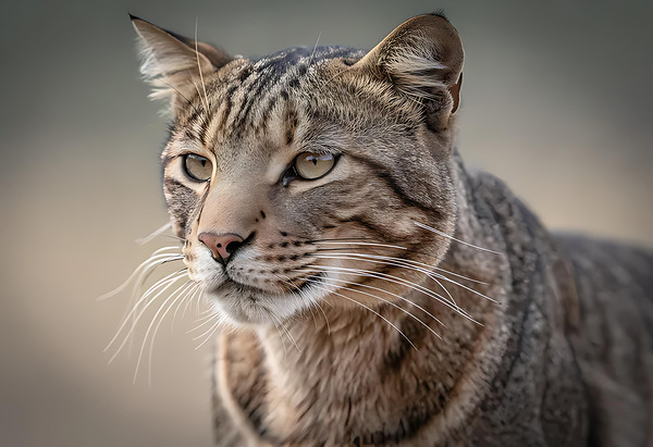 Golden Light Cat Portrait – Detailed Nature Photography by Lydia Design