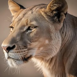 Gaze of the Silent Sovereign: A Lioness in Golden Profile