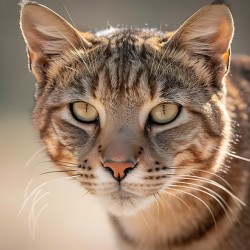 Golden Light Cat Portrait – Detailed Nature Photography