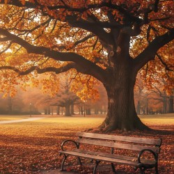 Autumn Park Bench
