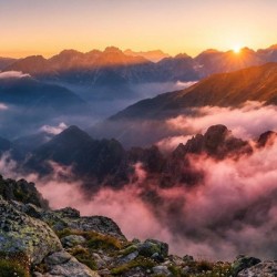 sunrise over the mountains