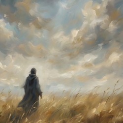 silhouette of a man in the mountains