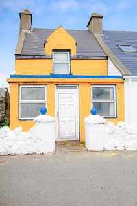 TORY ISLAND DONEGAL IRELAND. CIRCA 2025. semi detached houses on Tory Island.