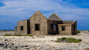 Abandoned quarters for lightkeepers at Willemstoren Lighthouse Bonaire.