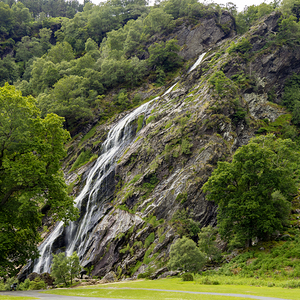 Powerscourt Waterfall Enniskerry Co Wicklow Ireland  Circa 2025.  Powerscourt Waterfall is the second highest waterfall in Ireland at 121 metres high it is located at the base of Glensoulan on the River Dargle near Enniskerry County Wicklow. Powerscourt i