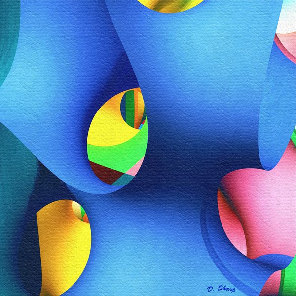 Blue Flower Print