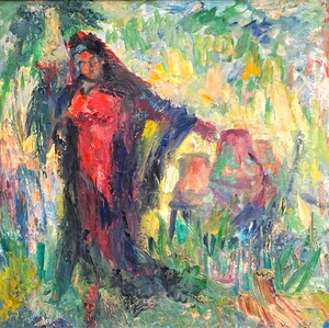 Farmer and water containers