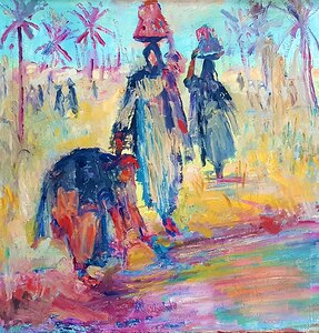 Farmers collecting Water