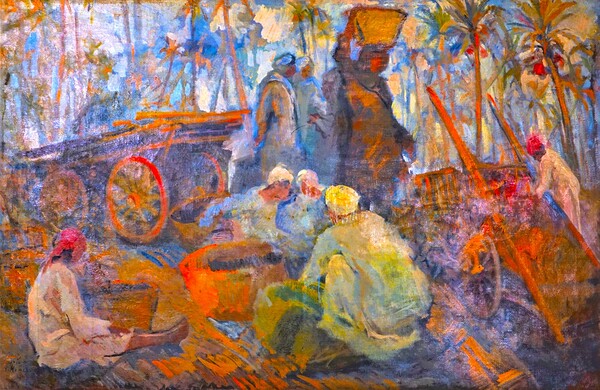 El Marg market and palm Print