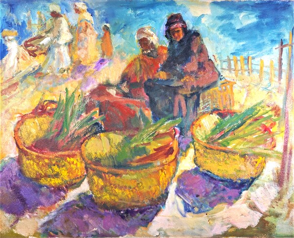 Sellers in village market Print