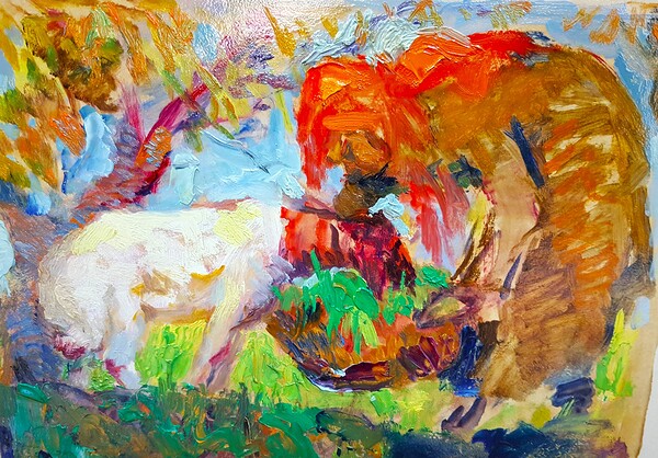 Sheep and child.. Print