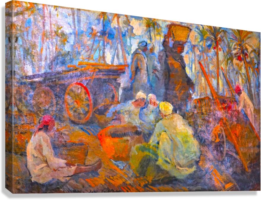 El Marg market and palm Canvas Print