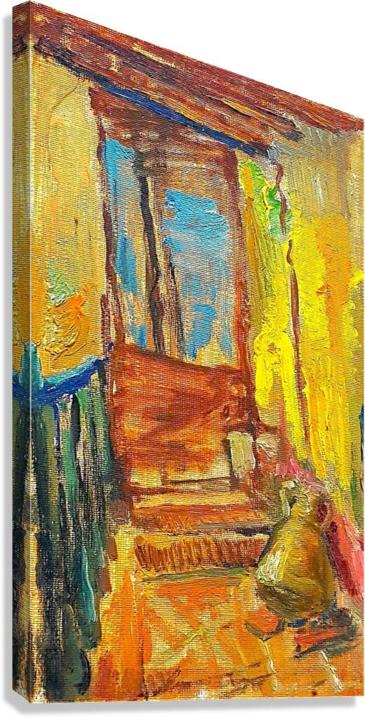 House and water container. Canvas Print